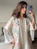 New Designer Party Wear Look Pure Roman Glass Over Size Long Kaftan & Bottom With Dupatta set