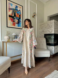 New Designer Party Wear Look Pure Roman Glass Over Size Long Kaftan & Bottom With Dupatta set