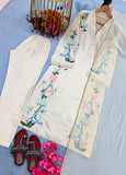 New Designer Party Wear Look Pure Roman Glass Over Size Long Kaftan & Bottom With Dupatta set