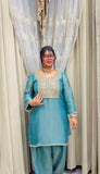 Heavy Crunchy silk With Embroidery Thread Work Salwar Kameez
