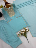 Heavy Crunchy silk With Embroidery Thread Work Salwar Kameez