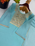 Heavy Crunchy silk With Embroidery Thread Work Salwar Kameez