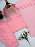 Heavy Crunchy silk With Embroidery Thread Work Salwar Kameez