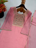 Heavy Crunchy silk With Embroidery Thread Work Salwar Kameez
