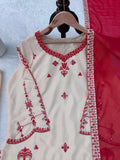 Roman Silk with  Intricate Thread work Beautiful Salwar Kameez