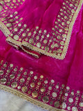 Soft jimmy Satin with Beautiful Sequence embroidery work with lace border Saree