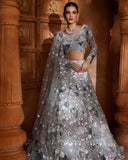 Premium Butterfly Soft Net Lehenga Embellished With Beautiful Multi Thread Embroidery