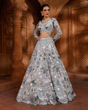 Premium Butterfly Soft Net Lehenga Embellished With Beautiful Multi Thread Embroidery