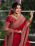 Japan Satin with Intricate Thread & Coding Sequence work Beautiful Saree