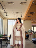 New Designer Party Wear Look Pure Heavy Dual Tone Peding Star Georgette Top Plazzo & Dupatta Set
