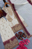 New Designer Party Wear Look Pure Heavy Dual Tone Peding Star Georgette Top Plazzo & Dupatta Set