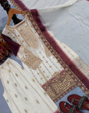 New Designer Party Wear Look Pure Heavy Dual Tone Peding Star Georgette Top Plazzo & Dupatta Set