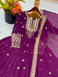Heavy Georgette With Heavy Embroidered Sequence work Anarkali Salwar Kameez