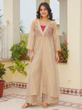 New Designer Party Wear & Festival Look Pure Golden Tissue Salsa Three Piece Kurta set