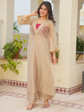 New Designer Party Wear & Festival Look Pure Golden Tissue Salsa Three Piece Kurta set