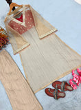 New Designer Party Wear & Festival Look Pure Golden Tissue Salsa Three Piece Kurta set