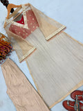 New Designer Party Wear & Festival Look Pure Golden Tissue Salsa Three Piece Kurta set