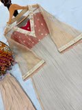 New Designer Party Wear & Festival Look Pure Golden Tissue Salsa Three Piece Kurta set