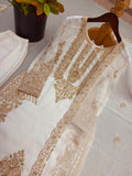 New Faux Georgette With Heavy Embroidery Sequence Work Top-Bottom And Dupatta Set