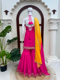 Heavy Faux Georgette with Digital Print With Real Mirror & Fancy Lace work Salwar Kameez
