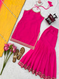 Heavy Faux Georgette with Digital Print With Real Mirror & Fancy Lace work Salwar Kameez