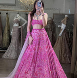 Premium Butterfly Soft Net Embellished With Heavy Thread Embroidery Lehenga Choli