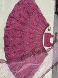 Premium Butterfly Soft Net Embellished With Heavy Thread Embroidery Lehenga Choli