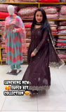 Heavy Chinon Silk with Embroidery Codding & Sequins Work & Moti Lace Salwar Kameez