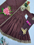 Heavy Chinon Silk with Embroidery Codding & Sequins Work & Moti Lace Salwar Kameez