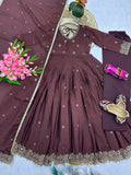 Heavy Chinon Silk with Embroidery Codding & Sequins Work & Moti Lace Salwar Kameez
