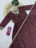 Heavy Chinon Silk with Embroidery Codding & Sequins Work & Moti Lace Salwar Kameez