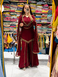 Roman Glass With Real Mirror work Beautiful Salwar Kameez