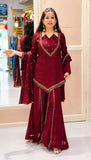 Roman Glass With Real Mirror work Beautiful Salwar Kameez