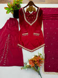 Roman Glass With Real Mirror work Beautiful Salwar Kameez