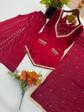 Roman Glass With Real Mirror work Beautiful Salwar Kameez