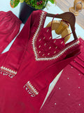 Roman Glass With Real Mirror work Beautiful Salwar Kameez