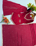 Roman Glass With Real Mirror work Beautiful Salwar Kameez