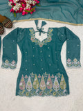 Heavy Crunchy Silk Material With 3mm Sequence Embroidery Work Salwar Kameez