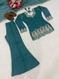 Heavy Crunchy Silk Material With 3mm Sequence Embroidery Work Salwar Kameez