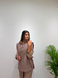 DESIGNER SHIRT PANT WITH HAND EMBROIDERED SHRUG