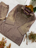DESIGNER SHIRT PANT WITH HAND EMBROIDERED SHRUG