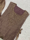 DESIGNER SHIRT PANT WITH HAND EMBROIDERED SHRUG