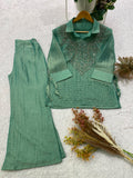 DESIGNER SHIRT PANT WITH HAND EMBROIDERED SHRUG