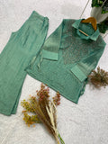 DESIGNER SHIRT PANT WITH HAND EMBROIDERED SHRUG