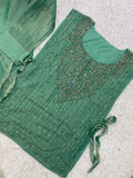 DESIGNER SHIRT PANT WITH HAND EMBROIDERED SHRUG