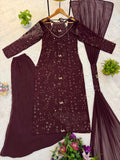 NEW SUPERHIT TRENDING FESTIVE KURTI PENT & DUPATTA SET WITH EMBROIDERY WORK ON FAUX GEORGETTE FABRIC