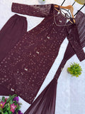NEW SUPERHIT TRENDING FESTIVE KURTI PENT & DUPATTA SET WITH EMBROIDERY WORK ON FAUX GEORGETTE FABRIC