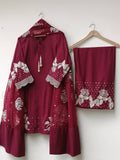 New Designer Party Wear Look Pure Natural Crepe Top & Palazzo With Dupatta set