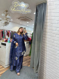New Designer Party Wear Look Pure Natural Crepe Top & Palazzo With Dupatta set