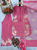 New Designer Party Wear Look Pure Natural Crepe Top & Palazzo With Dupatta set